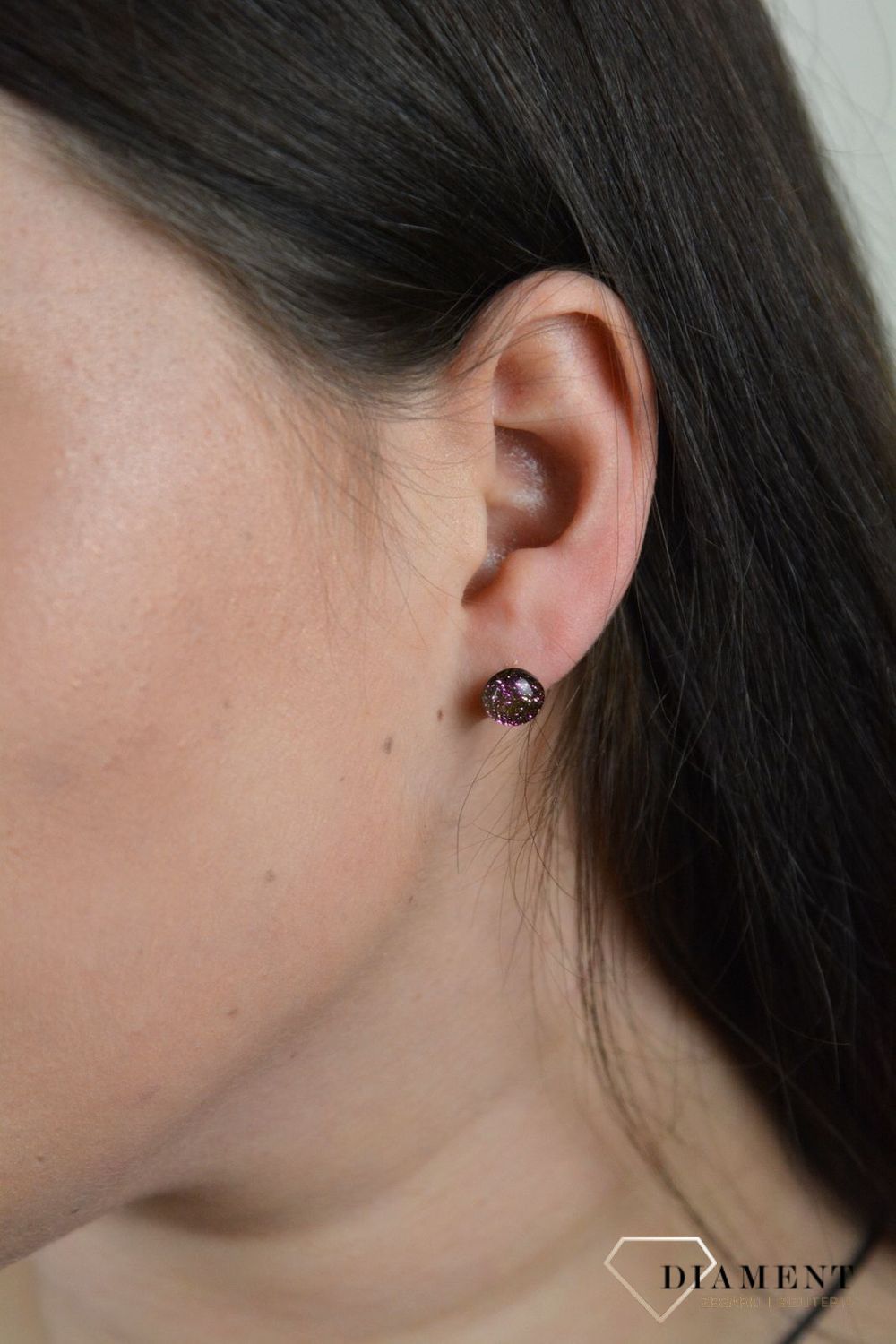 Srebrne kolczyki szkło weneckie 'Wielobarwny kameleon' Murano 45.jpg